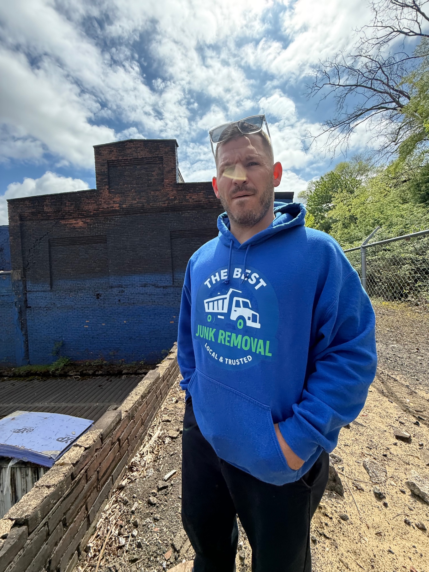 Andy from TheBestJunk on a Cleveland demolition and construction debris cleanup job site