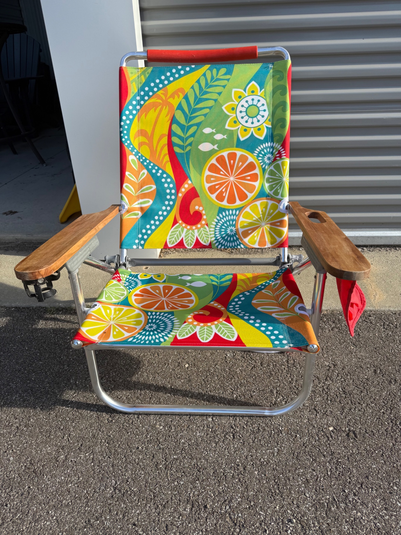 Folding Beach Chair — Tropical Citrus Print