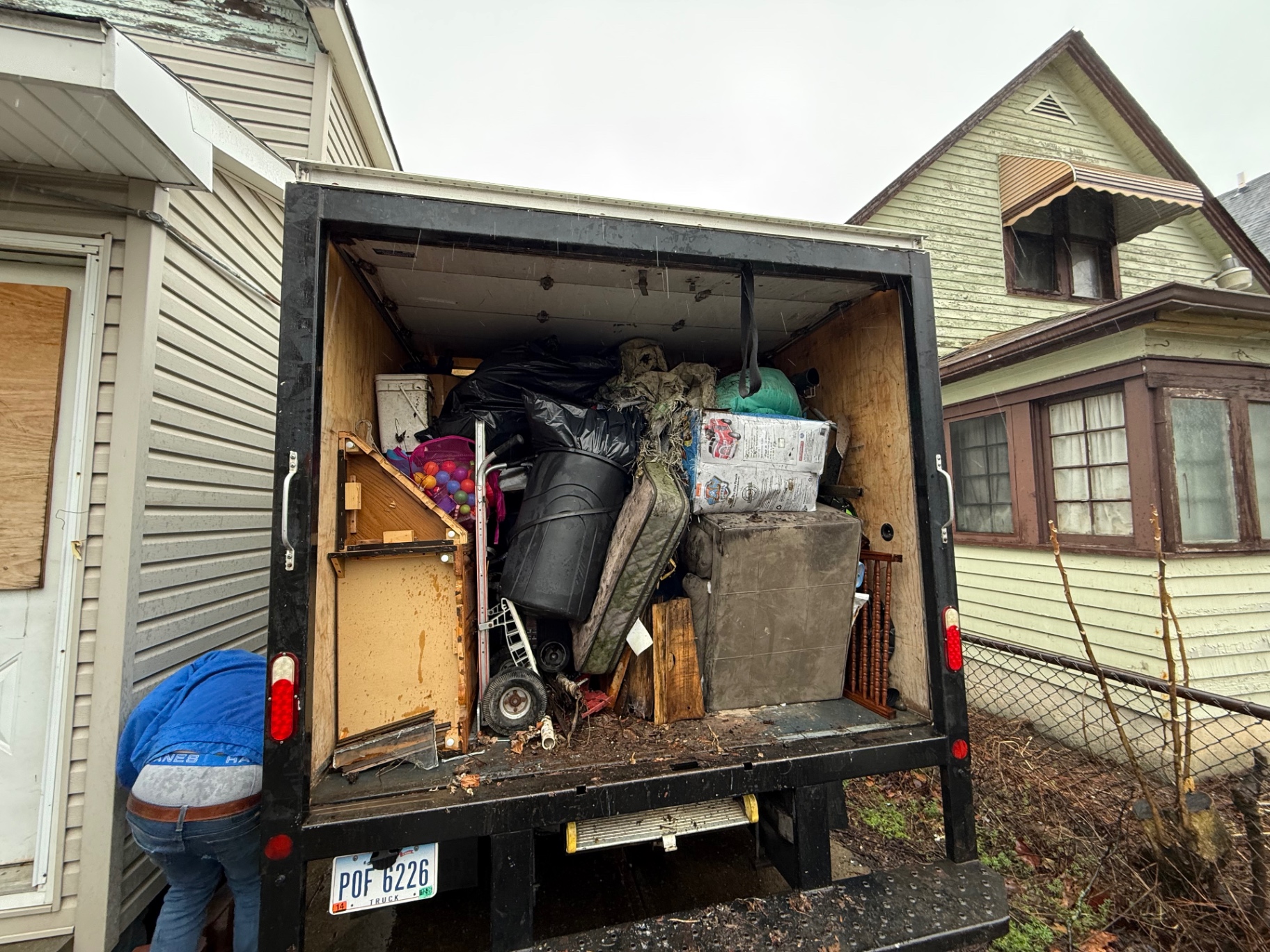 Fully loaded truck after a compassionate hoarder cleanout in the Cleveland area